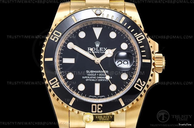 1229 ROLSUB0475D – Submariner 116618LN Wrp 904 YG YG Black KF VR EyeCatching 1052